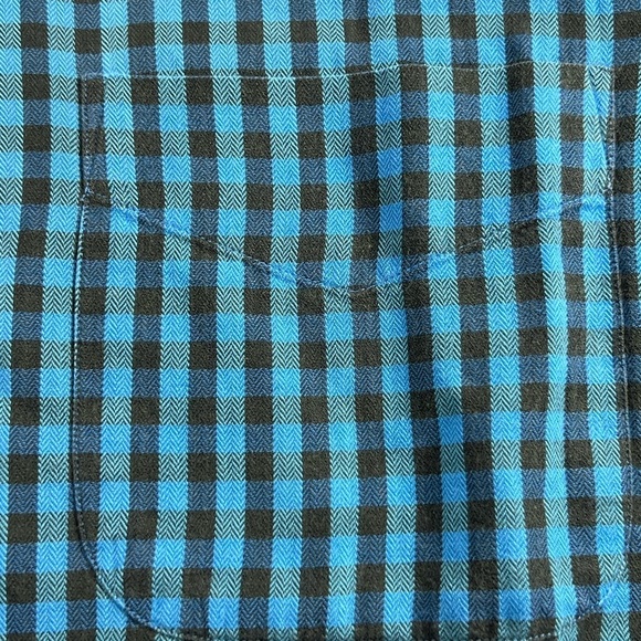 Luciano Barbera Size Large Classic Navy Gingham Cotton Twill Made in Italy Shirt - Picture 4 of 11